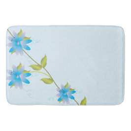 Modern Blue Floral Badmat
