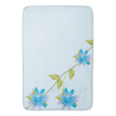 Modern Blue Floral Badmat (Voorkant Verticaal)