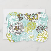 Modern Blue Floral Cross Boys Baptisme Invitation Kaart (Achterkant)