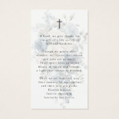 Modern Blue Floral Cross Prayer Card Visitekaartje (Achterkant)