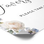 Modern Blue Floral Favors Baby shower Poster (Hoek)