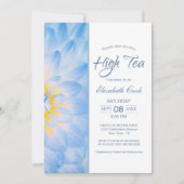 Modern Blue Floral High Tea Vrijgezellenfeest Kaart (Voorkant)