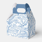 Modern Blue Floral Monogram Dank je huwelijk Bedankdoosjes (Achterkant)