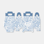 Modern Blue Floral Monogram Dank je huwelijk Bedankdoosjes (Uitgevouwen)