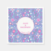 Modern Blue Floral Pattern Servet (Voorkant)