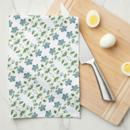 Modern Blue Floral Theedoek