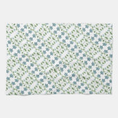 Modern Blue Floral Theedoek (Horizontaal)