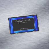 Modern Blue Floral Visitekaartje Magnet Magnetisch Visitekaartje (Voorbeeld)