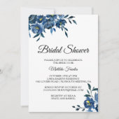 Modern Blue Floral Vrijgezellenfeest Kaart (Voorkant)