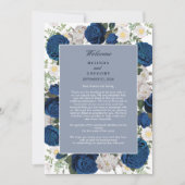 Modern Blue Floral Waterverf huwelijksreis (Voorkant)