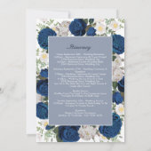 Modern Blue Floral Waterverf huwelijksreis (Achterkant)