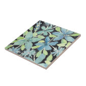 Modern Blue Floral Waterverf Tegeltje (Zijkant)