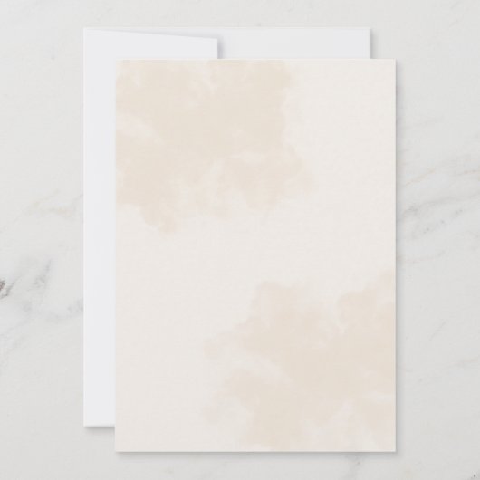 Modern Blue Floral Wedding Invitation Kaart (Achterkant)