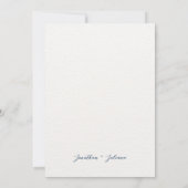 Modern Blue Floral Wedding Kaart (Achterkant)