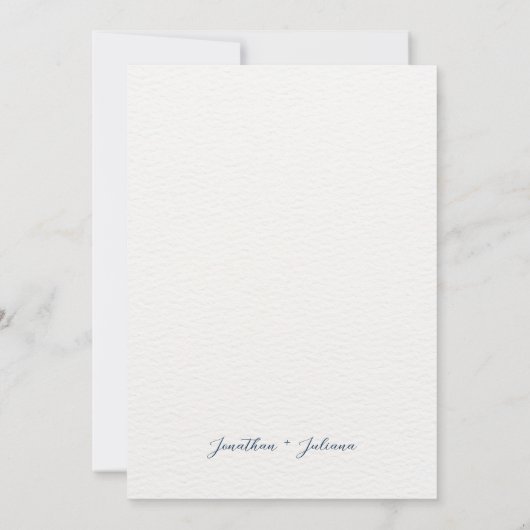 Modern Blue Floral Wedding Kaart (Achterkant)