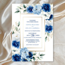 Modern Blue Floral Wedding
