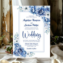 Modern Blue Floral Wedding