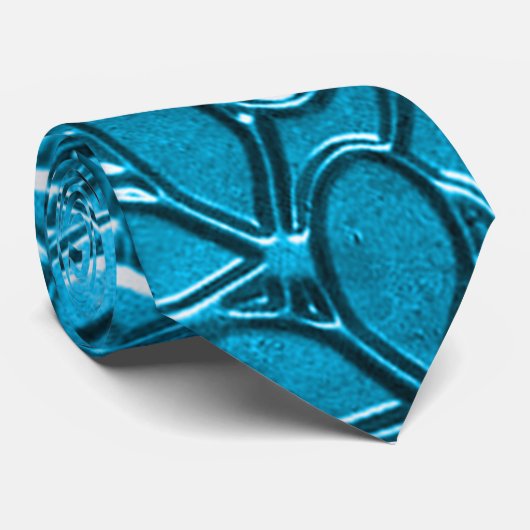 Modern Blue Flower Petal Floral Cluster Pattern Stropdas (Opgerold)