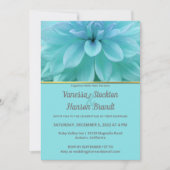 Modern Blue Flower Wedding Uitnodiging (Voorkant)