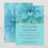 Modern Blue Flower Wedding Uitnodiging (Voorkant / Achterkant)