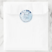 Modern Blue Flowers Boy Baby shower dank u Ronde Sticker (Tas)