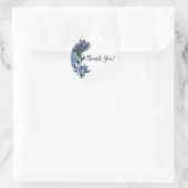Modern Blue Flowers Floral Waterverf Wedding Ronde Sticker (Tas)