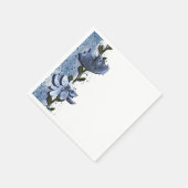 Modern Blue Flowers Floral Waterverf Wedding Servet (Hoek)