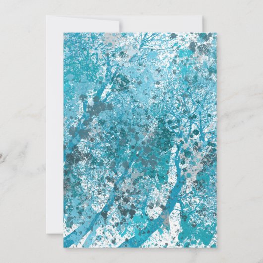 Modern Blue Forest Bridal Shower Kaart (Achterkant)