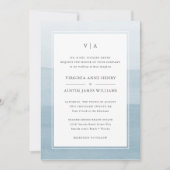 Modern Blue Formal Wedding Kaart (Voorkant)
