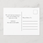 Modern Blue Foto Geboorte Aankondiging Briefkaart (Achterkant)