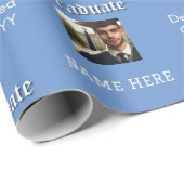 Modern Blue foto, naam, graad, Afstuderen klasse Cadeaupapier (Rol Hoek)