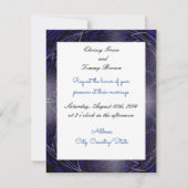 Modern Blue Fractal Wedding Invitation Kaart (Voorkant)