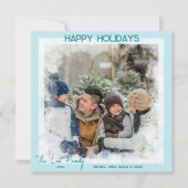 Modern Blue Frost 1 foto vakantie kerst Kaart (Voorkant)