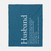 Modern Blue Fun Husband Definition Fleece Deken (Voorkant)