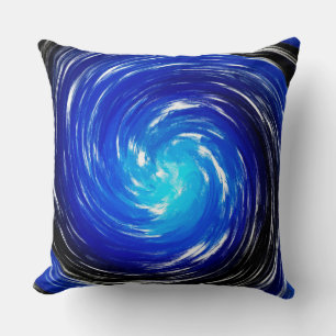Modern Blue Galaxy Swirl Abstracte Art Kussen