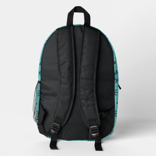 Modern Blue Geometric Burst Backpack Bedrukte Rugzak (Achterkant)