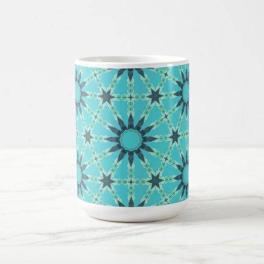 Modern Blue Geometric Burst Coffee Mug Koffiemok (Center)