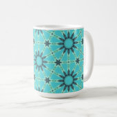 Modern Blue Geometric Burst Coffee Mug Koffiemok (Voorkant rechts)