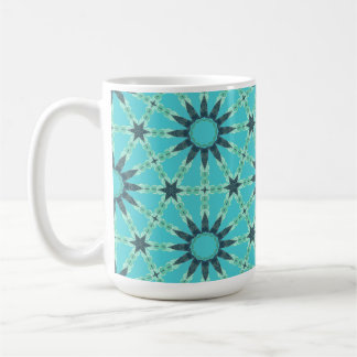 Modern Blue Geometric Burst Coffee Mug Koffiemok