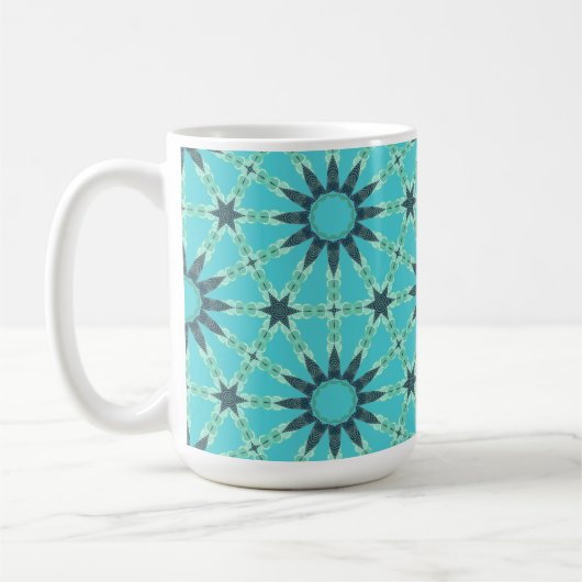 Modern Blue Geometric Burst Coffee Mug Koffiemok (Links)