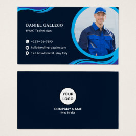 Modern Blue  Geometric Corporate Business Card Visitekaartje