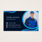 Modern Blue  Geometric Corporate Business Card Visitekaartje (Voorkant)