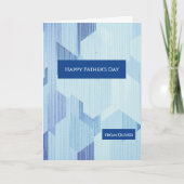 Modern Blue Geometric  Happy Father's Day Card Kaart (Voorkant)
