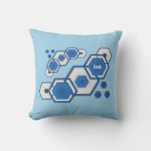 Modern Blue Geometric Hexagonal Abstract Kussen (Voorkant)