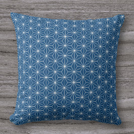 Modern Blue Geometric Japans Pattern Kussen