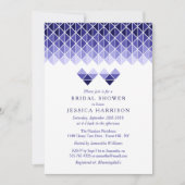 Modern Blue Geometric Love Hearts Vrijgezellenfees Kaart (Voorkant)