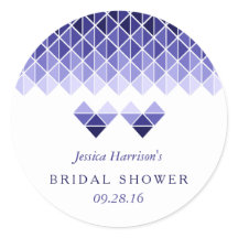 Modern Blue Geometric Love Hearts Vrijgezellenfees