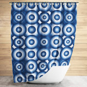Modern Blue Geometric Pattern Douchegordijn
