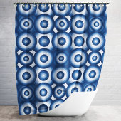 Modern Blue Geometric Pattern Douchegordijn