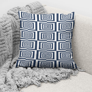 Modern Blue Geometric Pattern Kussen